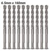 Milwaukee 4932399338 10-Pack 6.5mm x 160mm SDS-Plus TCT M2 2-Cutter Hammer Drill Bit