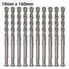 Milwaukee 4932371708 10-Pack 10mm x 160mm SDS-Plus TCT M2 2-Cutter Hammer Drill Bit